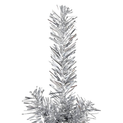 Kunstkerstboom Half Met Standaard Smal 20 Cm Kleurig 120 x 40 cm Zilver