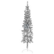 Kunstkerstboom half 150 cm zilverkleurig