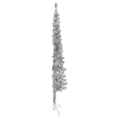 Kunstkerstboom Half Met Standaard Smal 50 Cm Kleurig 150 x 45 cm Zilver
