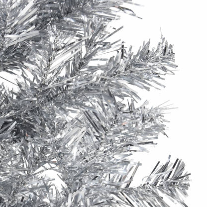 Kunstkerstboom Half Met Standaard Smal 50 Cm Kleurig 150 x 45 cm Zilver
