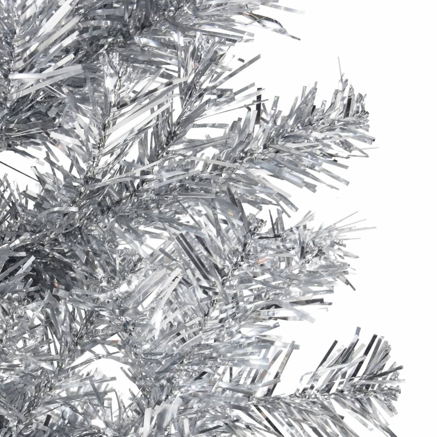 Kunstkerstboom Half Met Standaard Smal 50 Cm Kleurig 150 x 45 cm Zilver