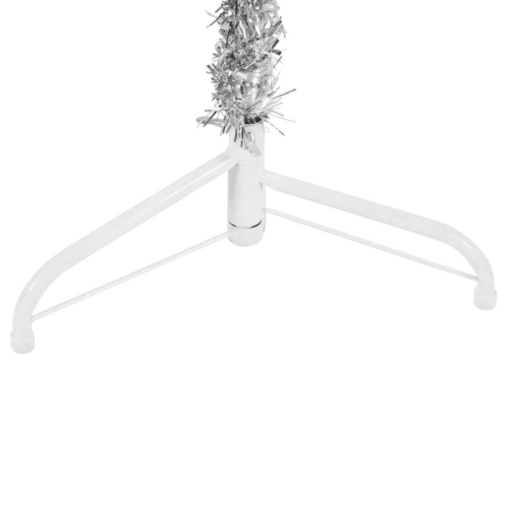 Kunstkerstboom Half Met Standaard Smal 50 Cm Kleurig 150 x 45 cm Zilver