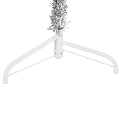 Kunstkerstboom Half Met Standaard Smal 50 Cm Kleurig 150 x 45 cm Zilver