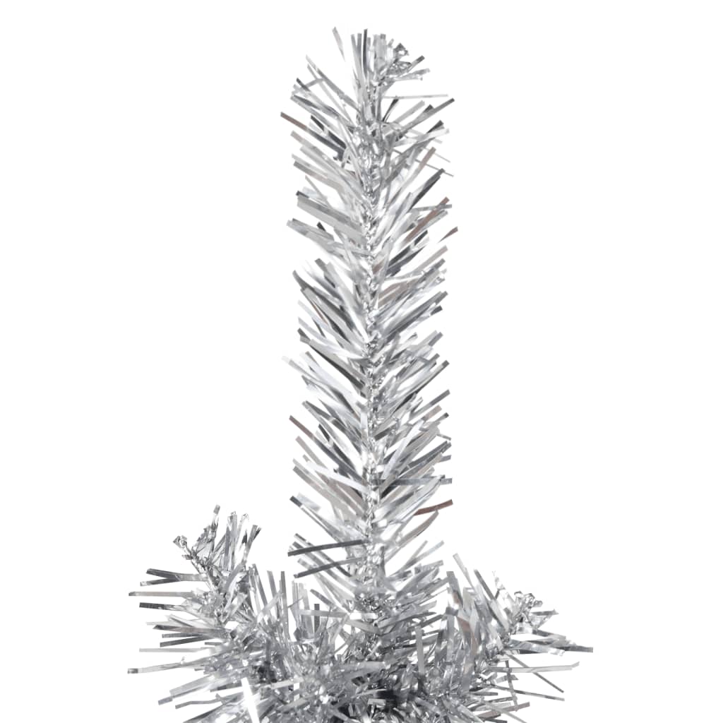 Kunstkerstboom Half Met Standaard Smal 80 Cm Kleurig 180 x 49 cm Zilver