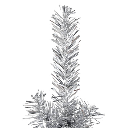 Kunstkerstboom Half Met Standaard Smal 80 Cm Kleurig 180 x 49 cm Zilver