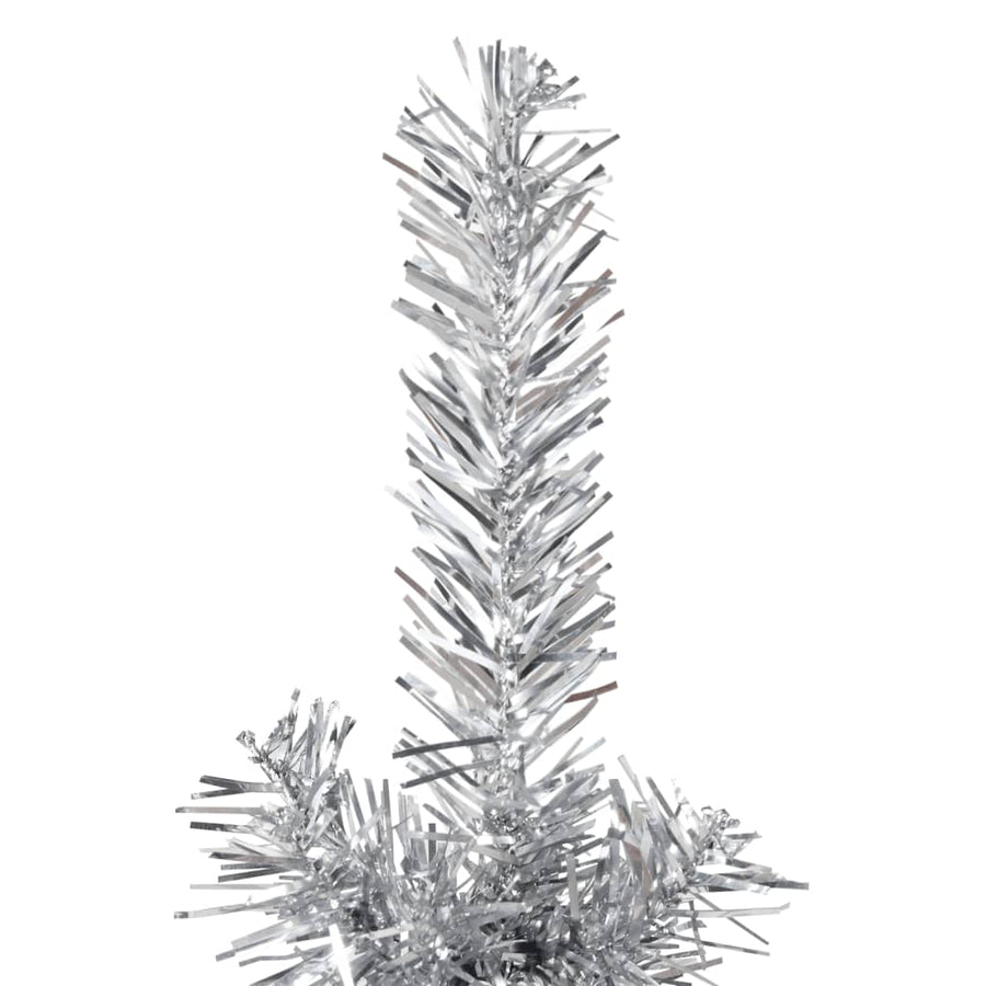 Kunstkerstboom Half Met Standaard Smal 80 Cm Kleurig 180 x 49 cm Zilver
