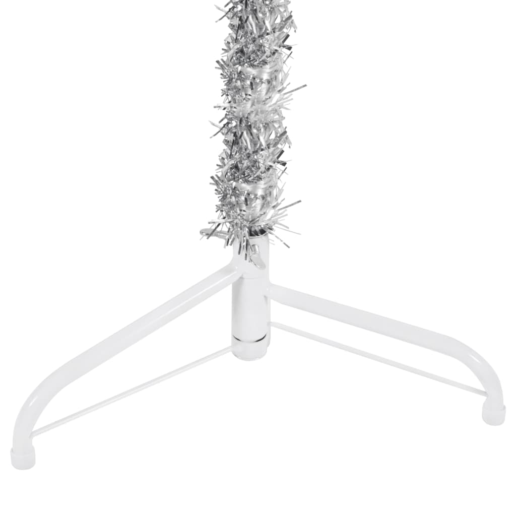 Kunstkerstboom Half Met Standaard Smal 80 Cm Kleurig 180 x 49 cm Zilver