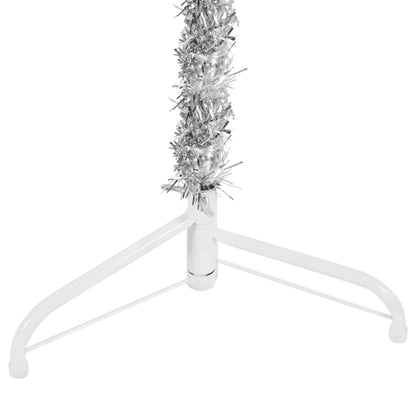 Kunstkerstboom Half Met Standaard Smal 80 Cm Kleurig 180 x 49 cm Zilver