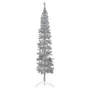 Kunstkerstboom smal 210 cm zilver
