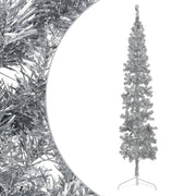 Kunstkerstboom half 240 cm zilver smal