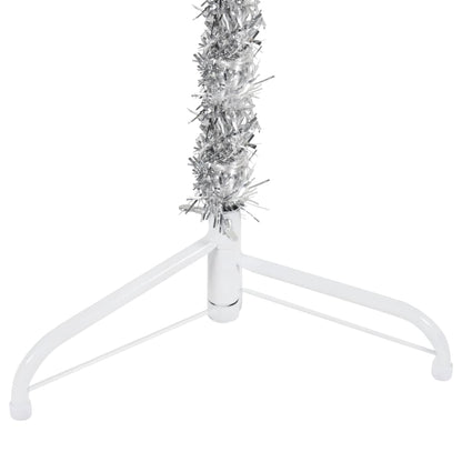 Kunstkerstboom Half Met Standaard Smal 240 Cm Kleurig 240 x 61 cm Zilver