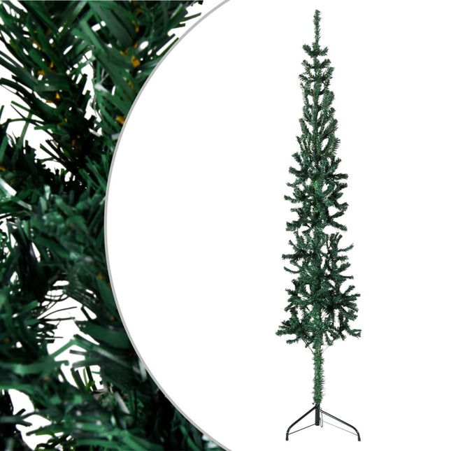 Kunstkerstboom Half Met Standaard Smal 20 Cm 120 x 39 cm Groen