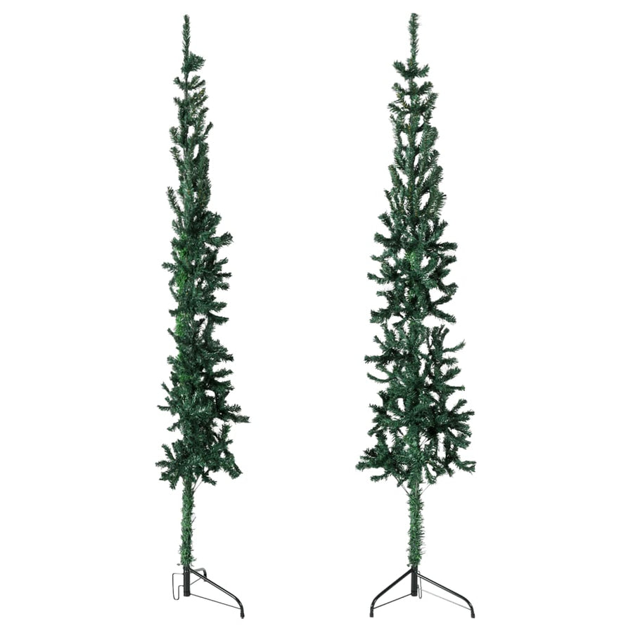 Kunstkerstboom Half Met Standaard Smal 80 Cm 180 x 49 cm Groen
