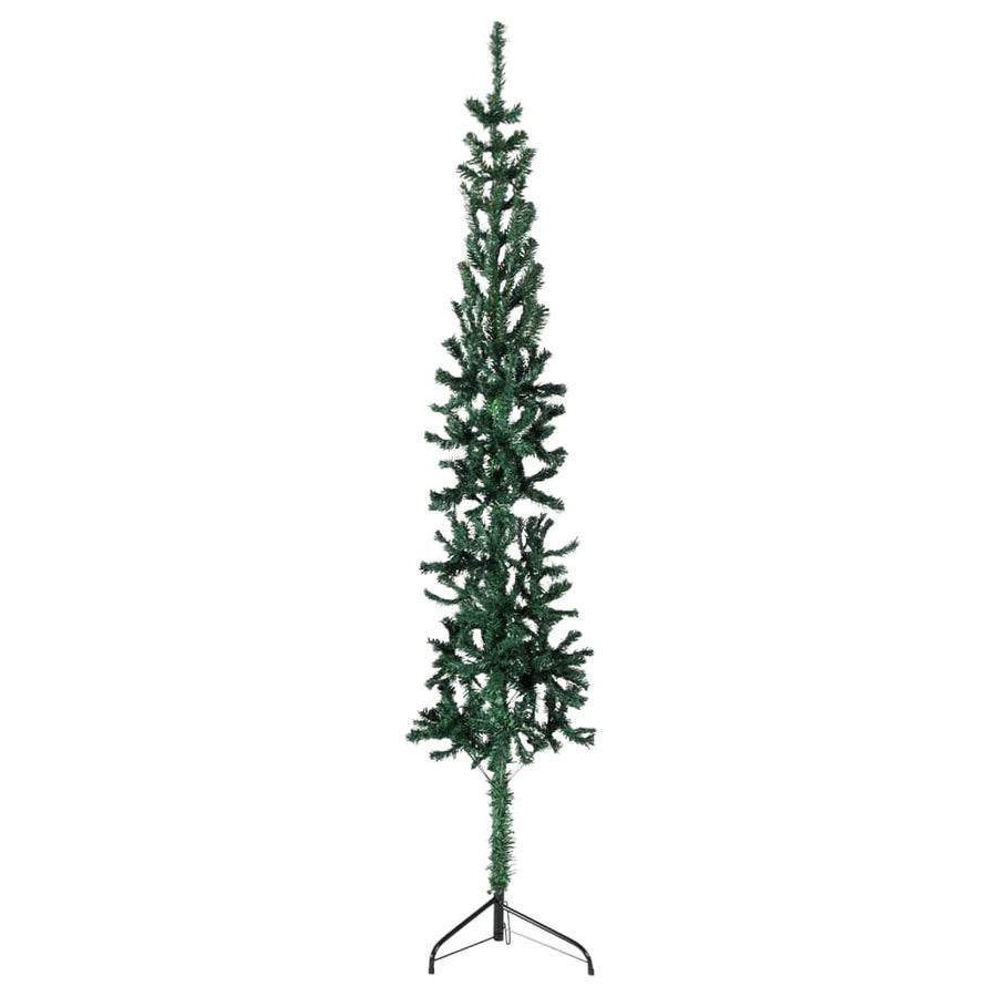 Kunstkerstboom Half Met Standaard Smal 80 Cm 180 x 49 cm Groen