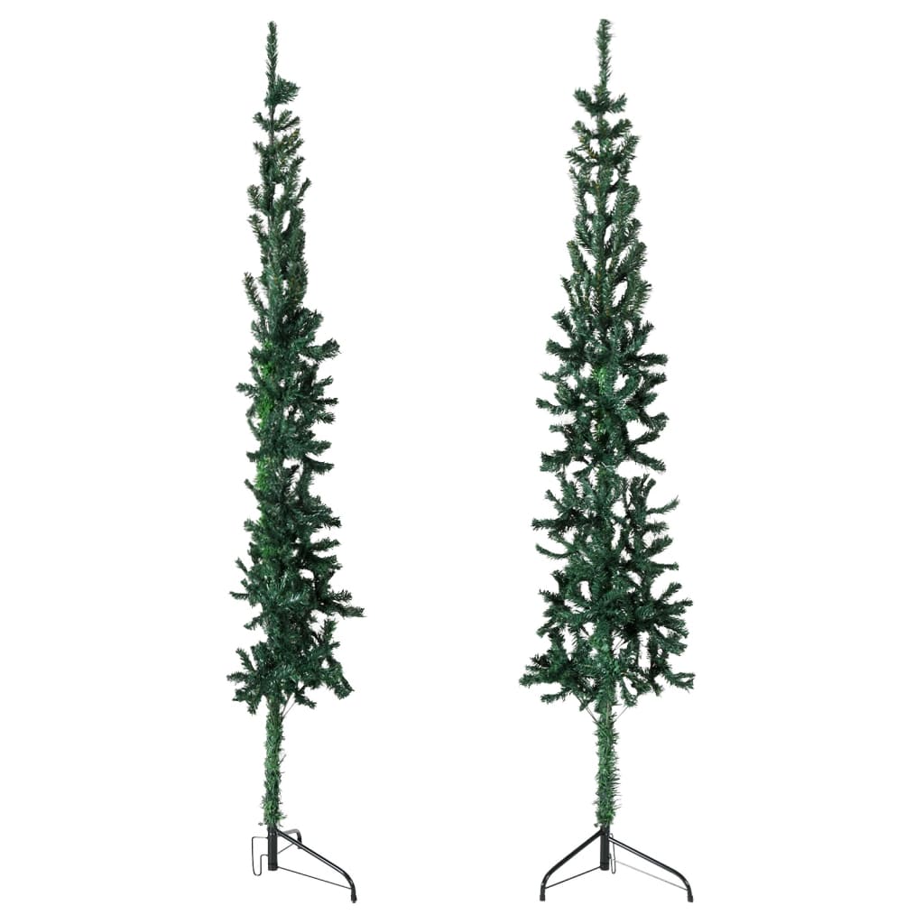 Kunstkerstboom Half Met Standaard Smal 240 Cm 240 x 61 cm Groen