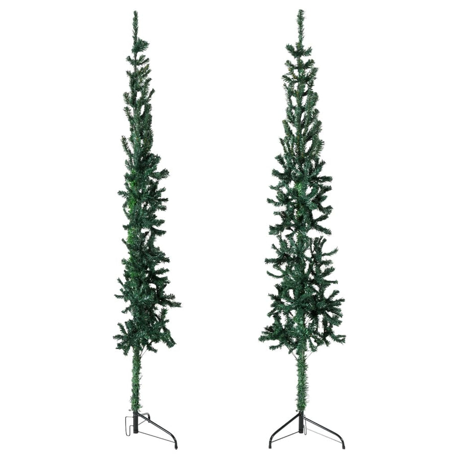 Kunstkerstboom Half Met Standaard Smal 240 Cm 240 x 61 cm Groen