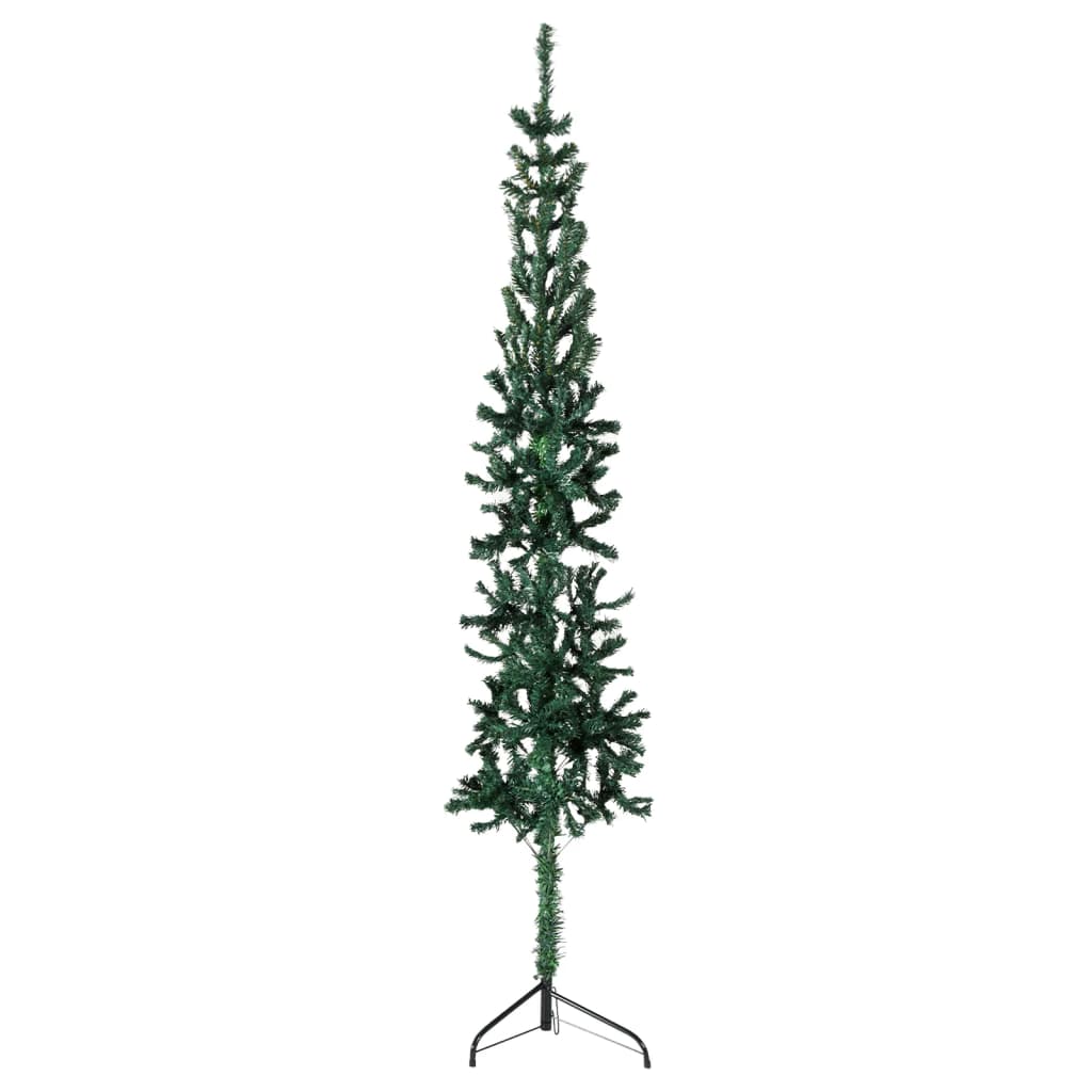 Kunstkerstboom Half Met Standaard Smal 240 Cm 240 x 61 cm Groen