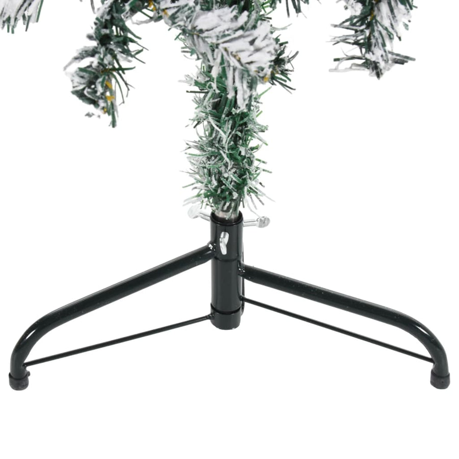 Kunstkerstboom Half Met Sneeuw Smal 50 Cm 150 x 44 cm Wit en groen