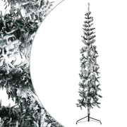 Kunstkerstboom smal 240 cm PVC met sneeuw