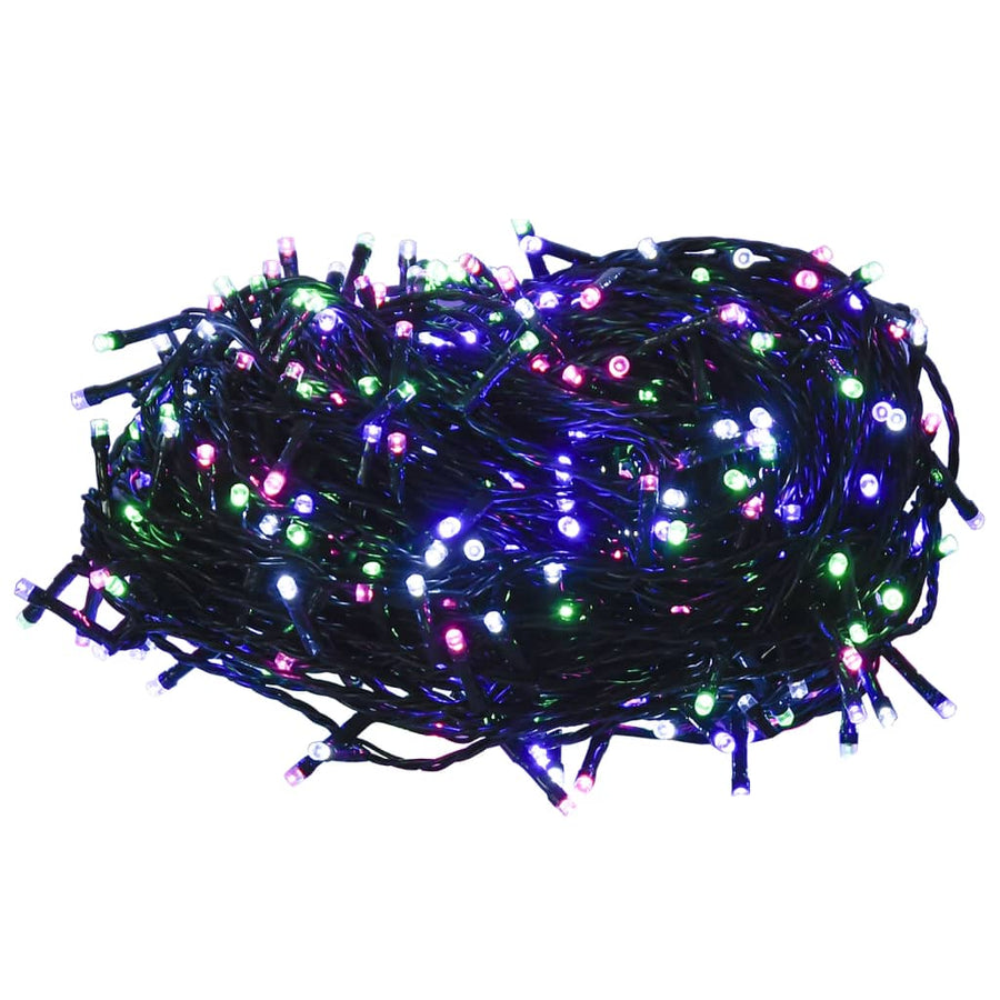 Lichtslinger met 150 LED's 15 m PVC meerkleurig pastel 15 m Pastel meerkleurig en donkergroen