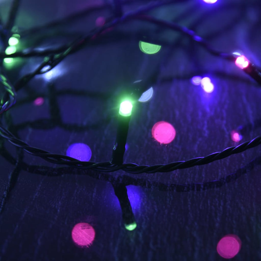Lichtslinger met 150 LED's 15 m PVC meerkleurig pastel 15 m Pastel meerkleurig en donkergroen
