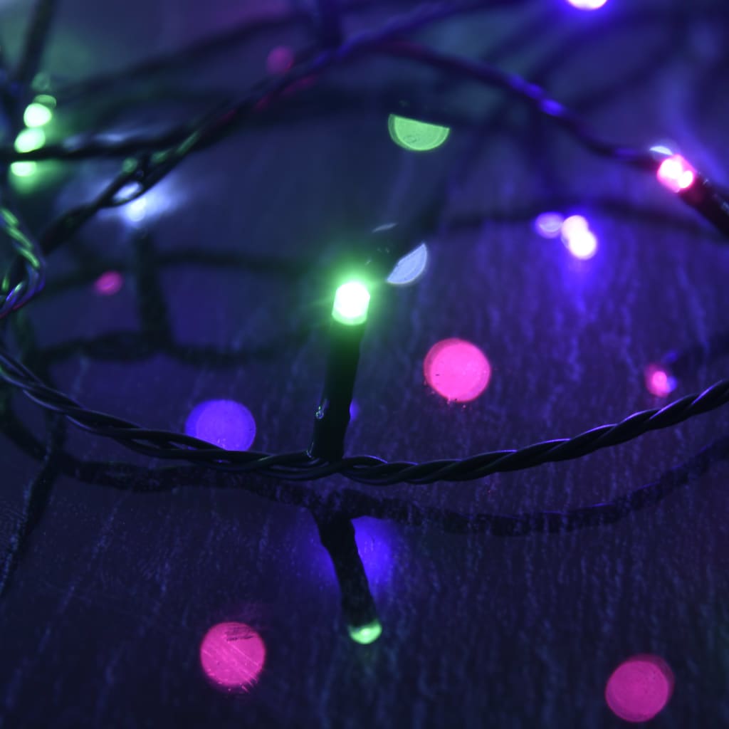 Lichtslinger met 300 LED's 30 m PVC meerkleurig pastel 30 m Pastel meerkleurig en donkergroen