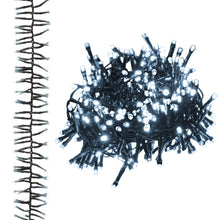 Lichtslinger cluster met 400 LED's koudwit 7,4 m PVC 7.4 m Koudwit en donkergroen