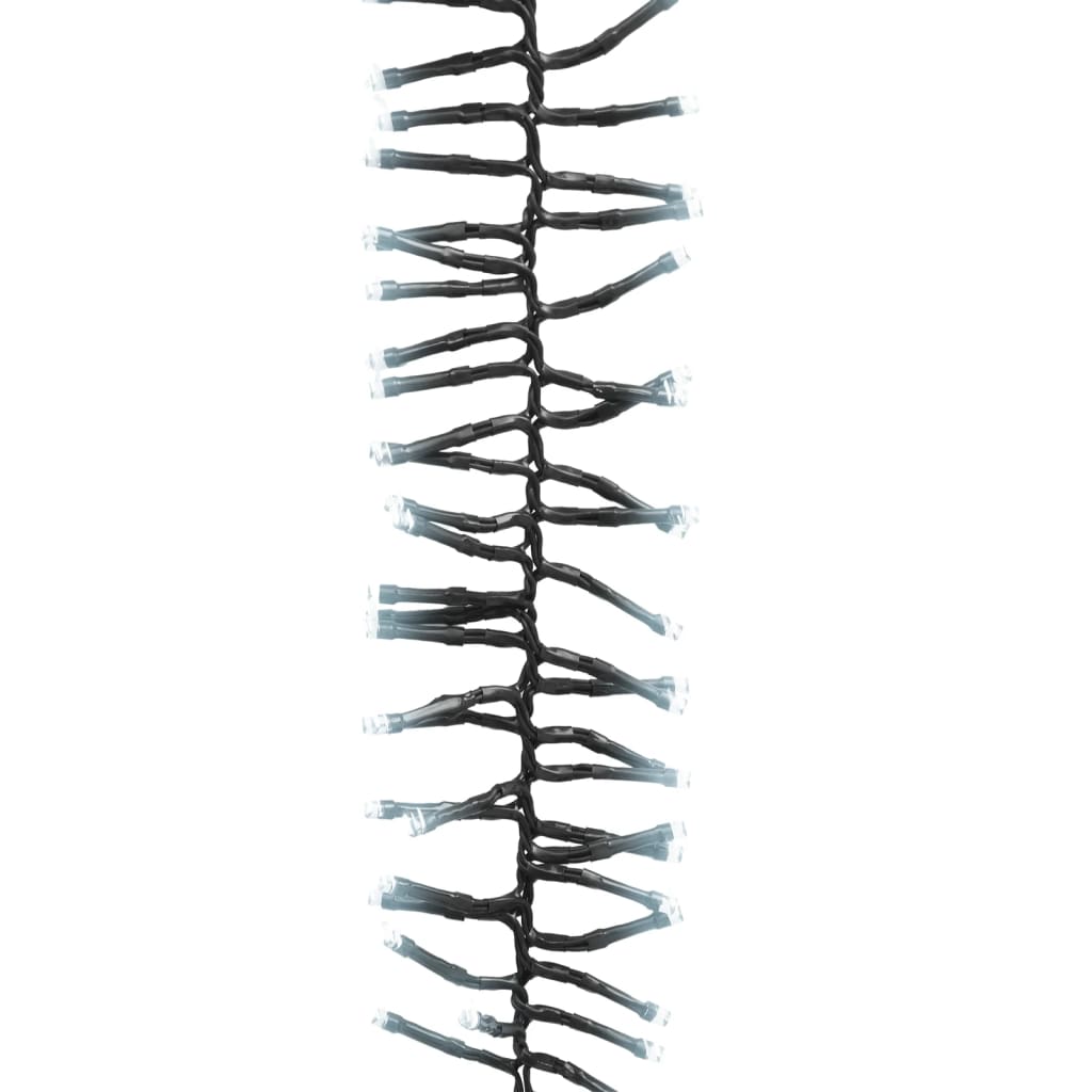Lichtslinger cluster met 400 LED's koudwit 7,4 m PVC 7.4 m Koudwit en donkergroen
