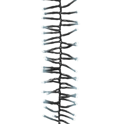 Lichtslinger cluster met 400 LED's koudwit 7,4 m PVC 7.4 m Koudwit en donkergroen