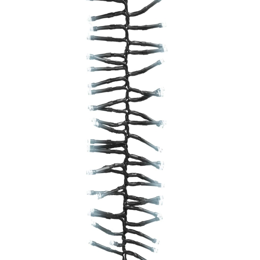 Lichtslinger cluster met 400 LED's koudwit 7,4 m PVC 7.4 m Koudwit en donkergroen