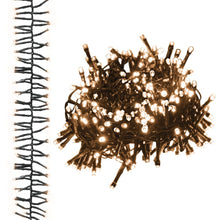 Lichtslinger cluster met 1000 LED's warmwit 11 m PVC 11 m Warmwit en donkergroen