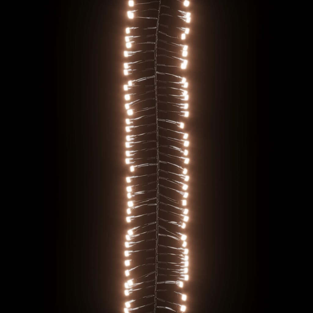 Lichtslinger cluster met 1000 LED's warmwit 11 m PVC 11 m Warmwit en donkergroen