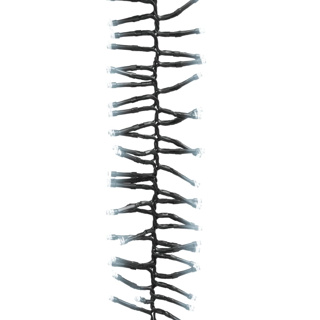 Lichtslinger cluster met 1000 LED's koudwit 11 m PVC 11 m Koudwit en donkergroen