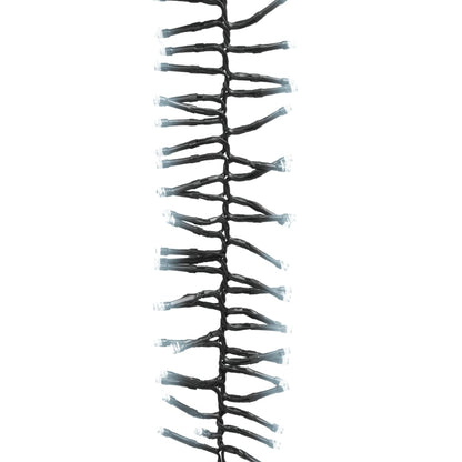 Lichtslinger cluster met 1000 LED's koudwit 11 m PVC 11 m Koudwit en donkergroen