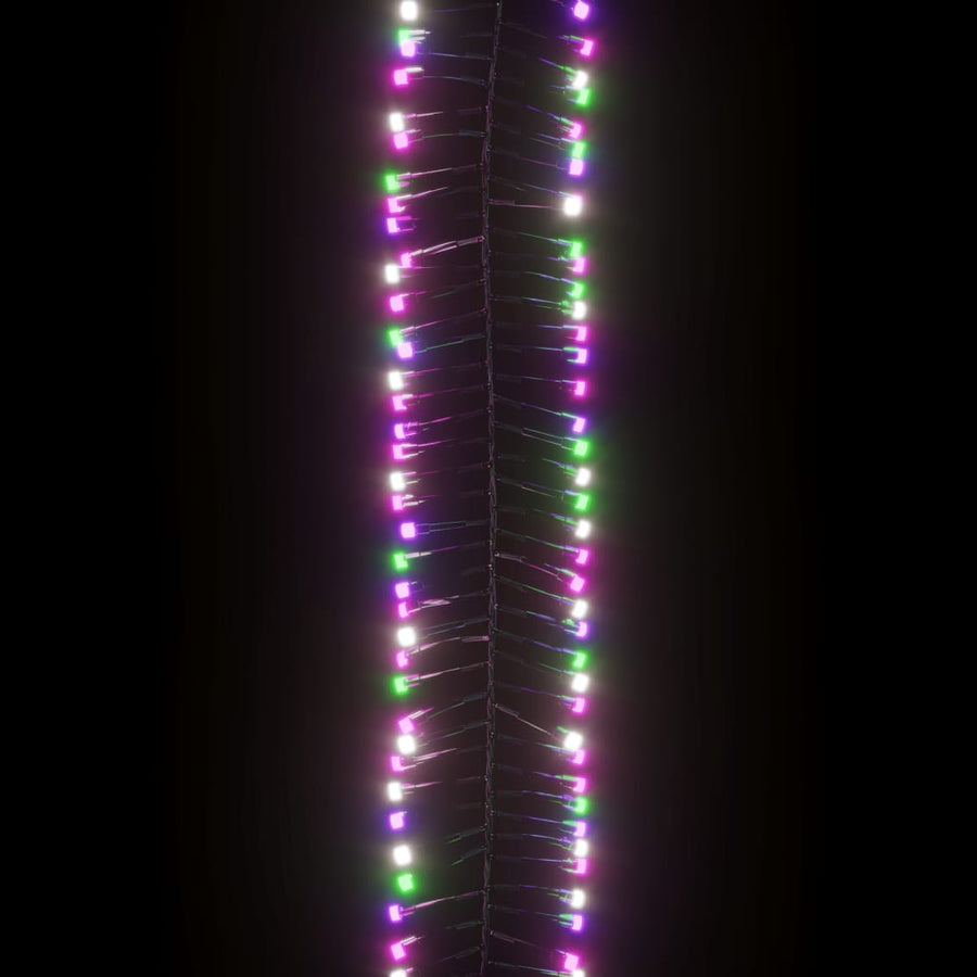 Lichtslinger cluster met 1000 LED's pastel meerkleurig 11 m PVC 11 m Pastel meerkleurig en donkergroen