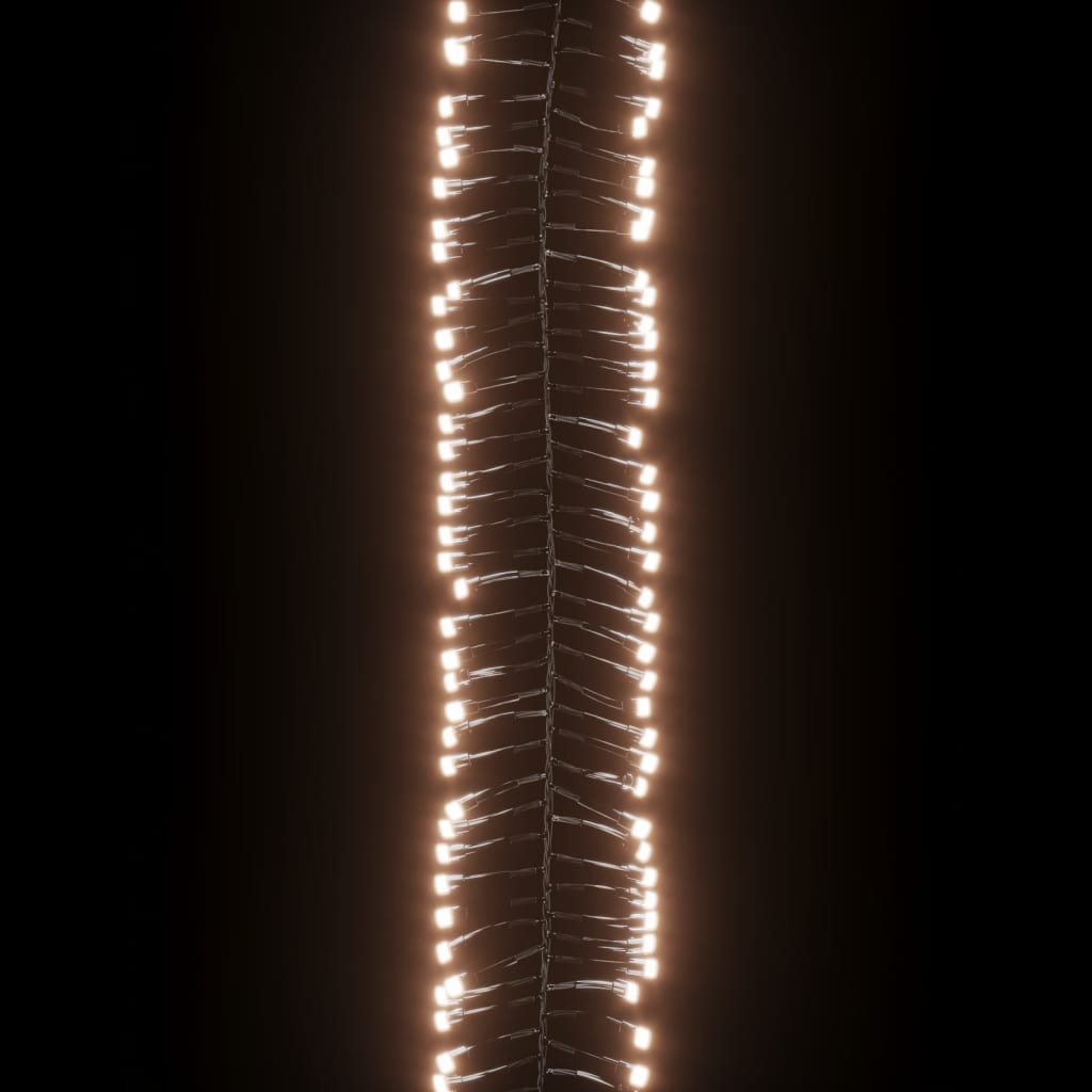 Lichtslinger cluster met 2000 LED's warmwit 17 m PVC 17 m Warmwit en donkergroen