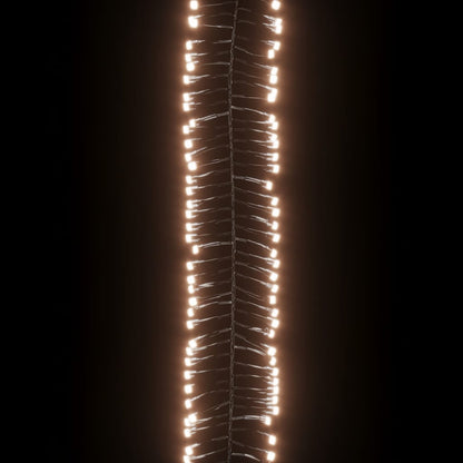 Lichtslinger cluster met 2000 LED's warmwit 17 m PVC 17 m Warmwit en donkergroen