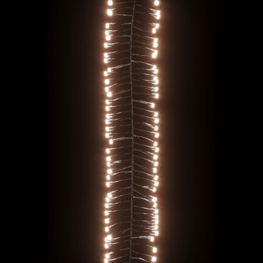 Lichtslinger cluster met 2000 LED's warmwit 17 m PVC 17 m Warmwit en donkergroen