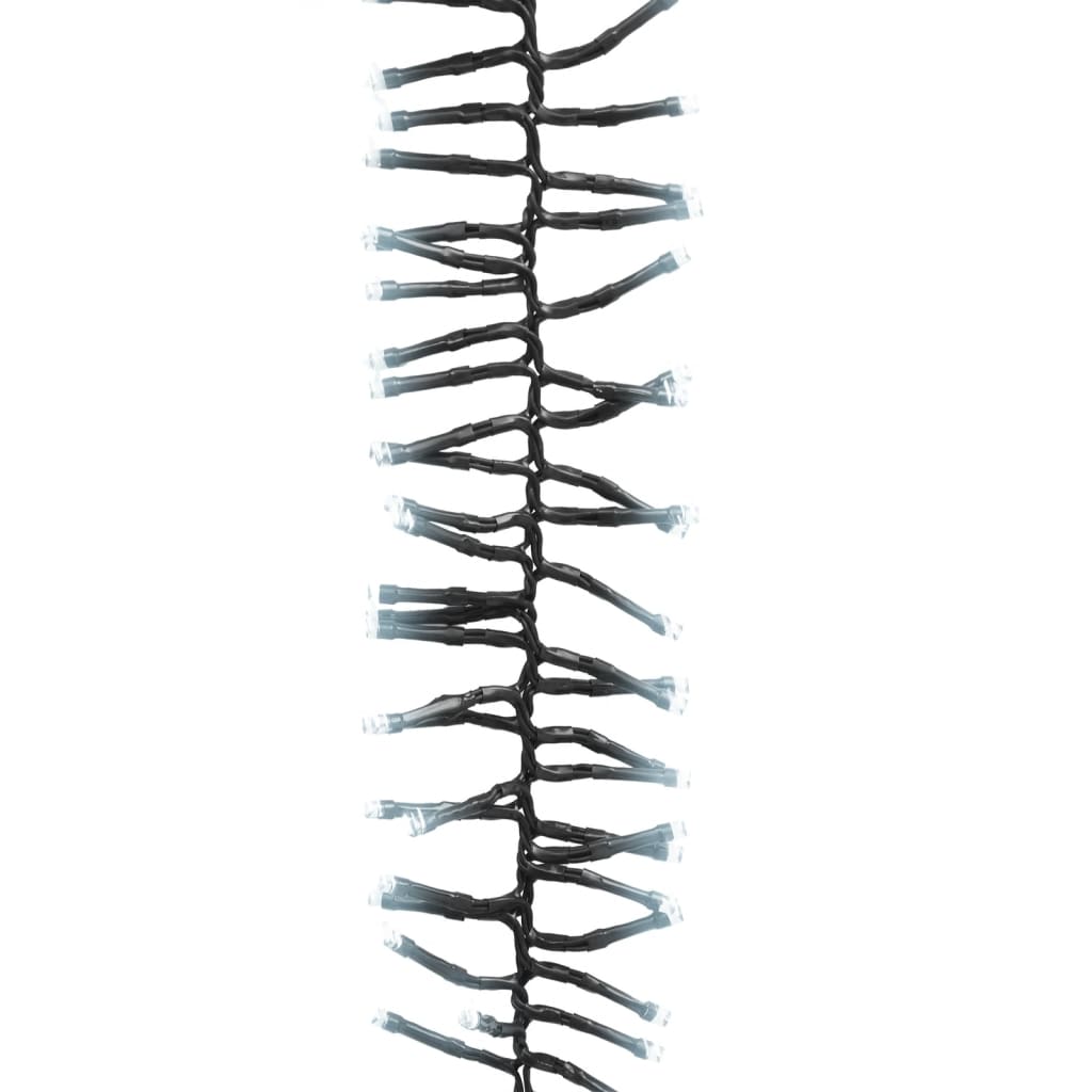 Lichtslinger cluster met 2000 LED's koudwit 17 m PVC 17 m Koudwit en donkergroen