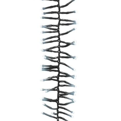 Lichtslinger cluster met 2000 LED's koudwit 17 m PVC 17 m Koudwit en donkergroen