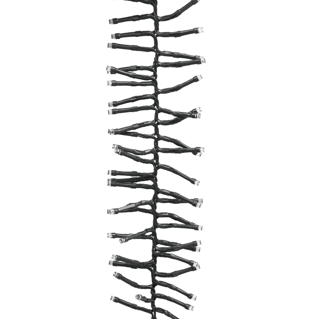 Lichtslinger cluster met 2000 LED's koudwit 17 m PVC 17 m Koudwit en donkergroen