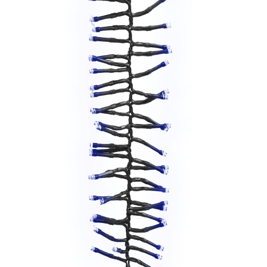 Lichtslinger cluster met 2000 LED's blauw 17 m PVC 17 m Blauw en donkergroen