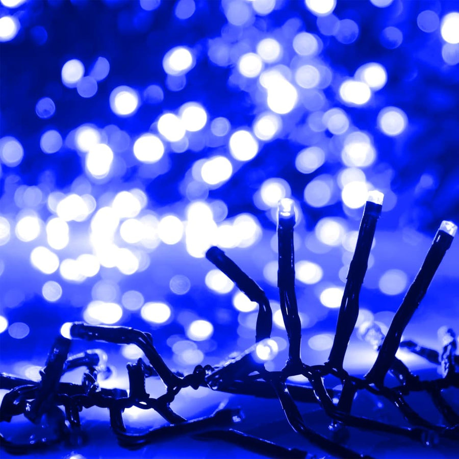 Lichtslinger cluster met 2000 LED's blauw 17 m PVC 17 m Blauw en donkergroen