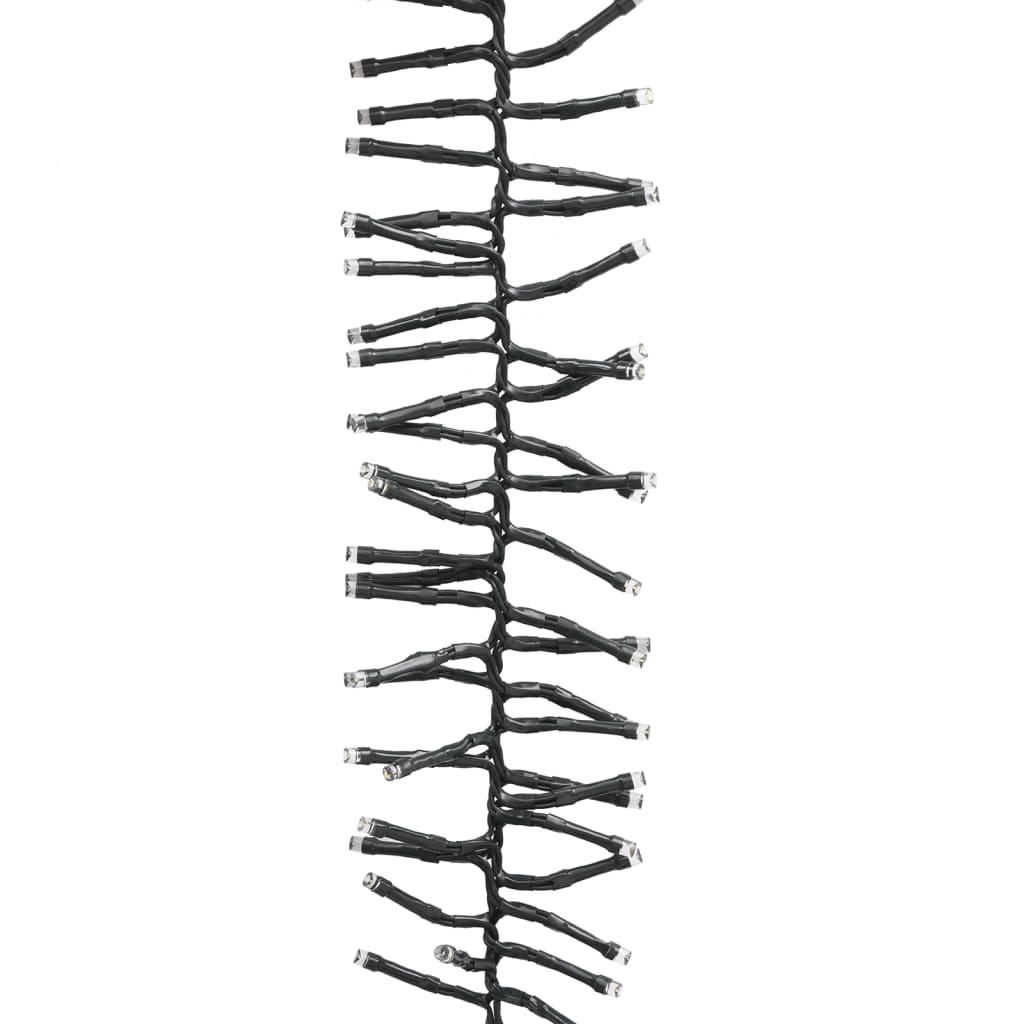 Lichtslinger cluster met 2000 LED's pastel meerkleurig 17 m PVC 17 m Pastel meerkleurig en donkergroen