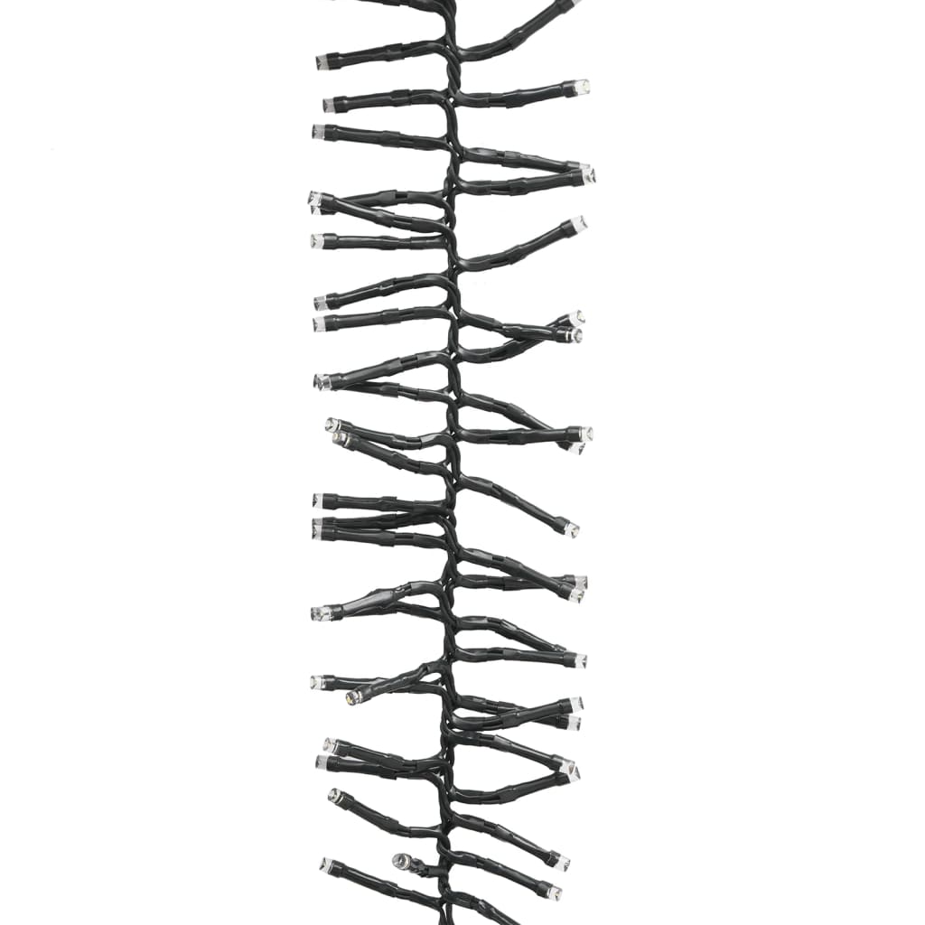 Lichtslinger cluster met 3000 LED's pastel meerkleurig 23 m PVC 23 m Pastel meerkleurig en donkergroen