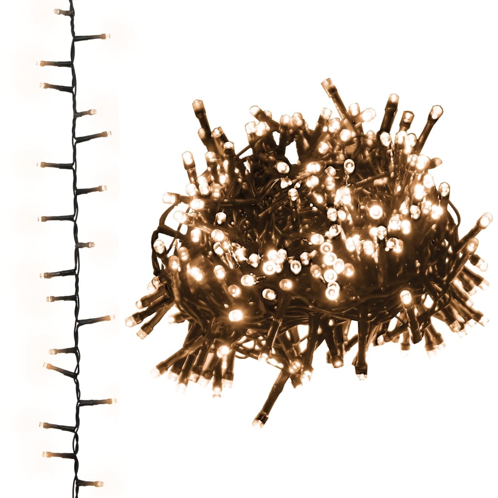 Lichtslinger compact met 400 LED's warmwit 13 m PVC 13 m Warmwit en donkergroen