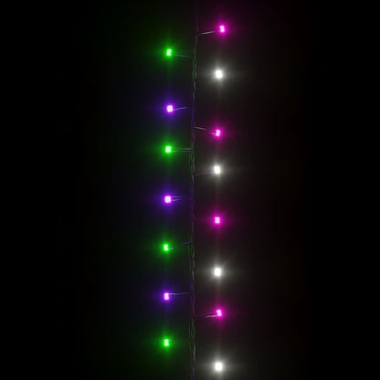 Lichtslinger compact met 400 LED's pastel meerkleurig 13 m PVC 13 m Pastel meerkleurig en donkergroen