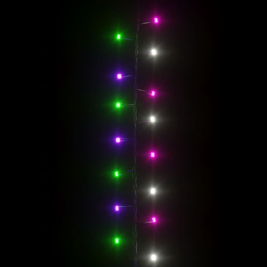 Lichtslinger compact met 400 LED's pastel meerkleurig 13 m PVC 13 m Pastel meerkleurig en donkergroen