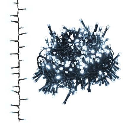 Lichtslinger compact met 3000 LED's koudwit 65 m PVC 65 m Koudwit en donkergroen