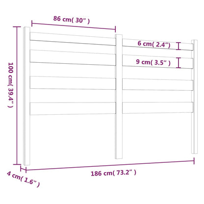 Hoofdbord 86X4X00 Cm Massief Grenenhout 186 x 100 cm Grijs